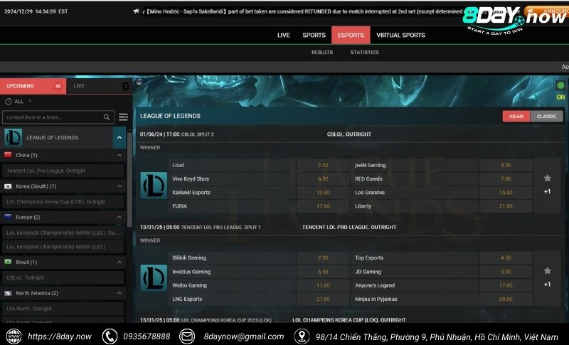 BBIN Sports 8Day - Cổng cược thể thao đẳng cấp quốc tế 4 Giao dien cong cuoc BBIN The Thao 8Day - Hinh 3