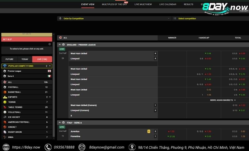 BBIN Sports 8Day - Cổng cược thể thao đẳng cấp quốc tế 2 Giao dien cong cuoc BBIN The Thao 8Day - Hinh 1