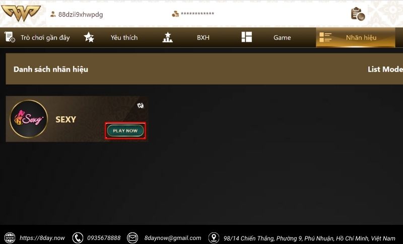 Cac buoc tham gia choi game tai sanh Casino SEXY 8Day - Buoc 3