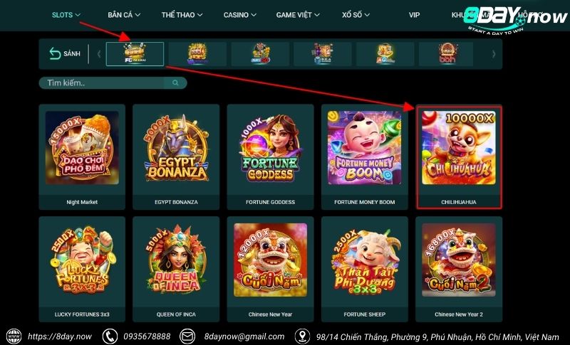 CHILIHUAHUA Slots 8Day - Quay hũ Mexico, thưởng cực cay 6 Cac buoc tham gia game CHILIHUAHUA 8Day - Buoc 2