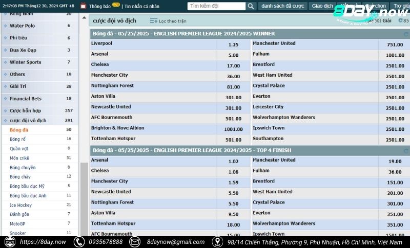 CMD Sports 8Day - Nơi hội tụ những kèo cược thể thao hấp dẫn 3 cmd the thao 8day 3
