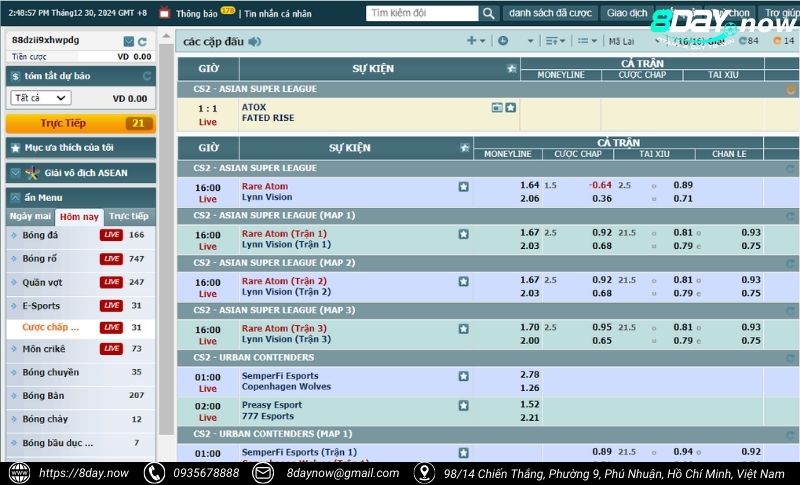 CMD Sports 8Day - Nơi hội tụ những kèo cược thể thao hấp dẫn 5 Giao dien cong cuoc CMD The Thao 8Day - Hinh 4
