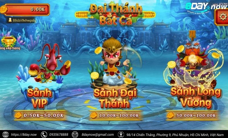 Đại Thánh Bắt Cá 8Day - Săn cá siêu ngon, phần thưởng hấp dẫn 2 Giao dien game Dai Thanh Bat Ca 8Day - Hinh 1