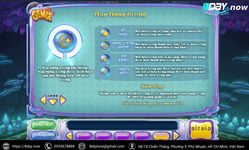 Gemix 8Day – Game slot pha lê huyền bí, thưởng cực khủng 3 Giao dien game Gemix 8Day - Hinh 2