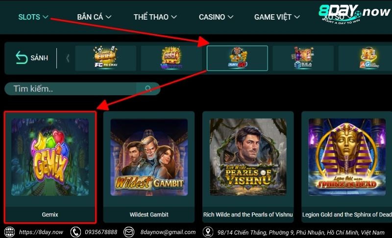 Gemix 8Day – Game slot pha lê huyền bí, thưởng cực khủng 7 Cac buoc tham gia choi game Gemix tai 8Day - Buoc 2