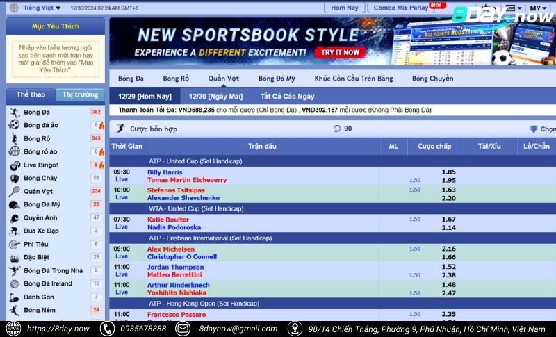 SBOBET Sports 8Day - Sảnh cược thể thao uy tín hàng đầu 3 Giao dien cong cuoc SBOBET The Thao 8Day - Hinh 2