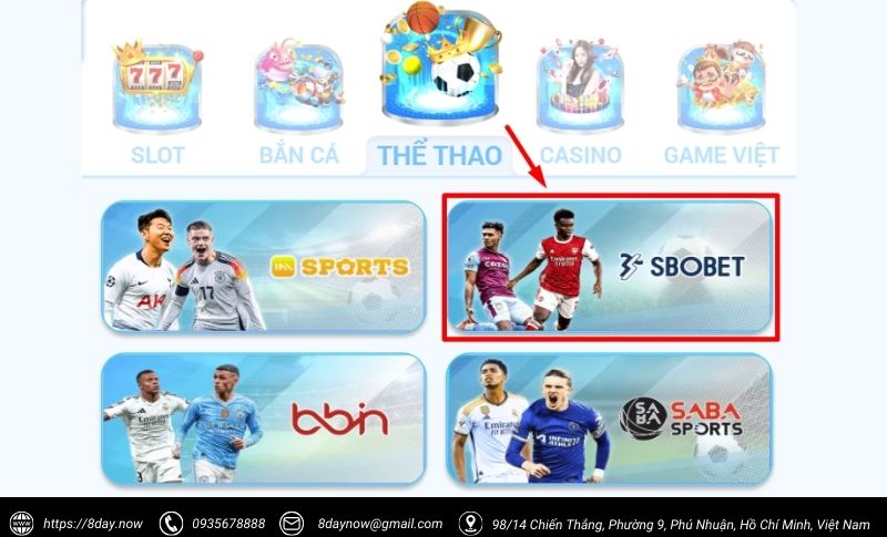 SBOBET Sports 8Day - Sảnh cược thể thao uy tín hàng đầu 6 Cac buoc tham gia ca cuoc tai SBOBET The Thao 8Day - Buoc 2