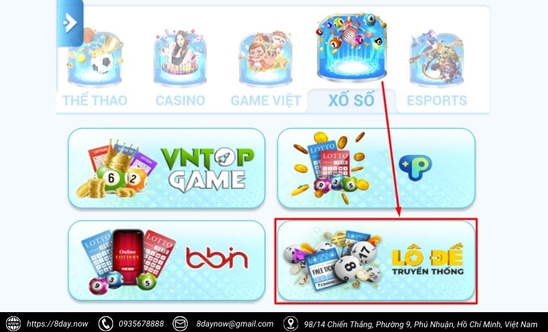 Số Đề Truyền Thống 8Day – Xổ số 3 miền, thưởng cực cao 6 Cac buoc tham gia choi game So De Truyen Thong 8Day - Buoc 2