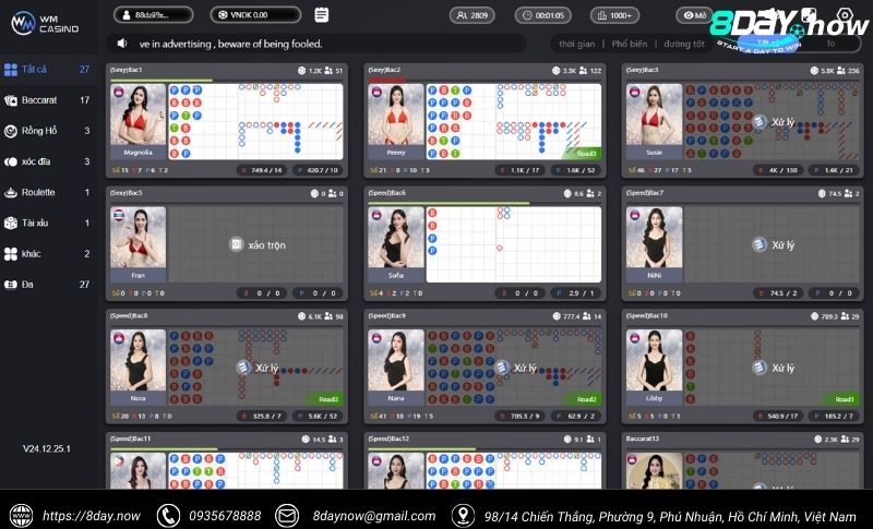 WM Casino 8Day - Sòng bạc online siêu hot cho bet thủ 2 Giao dien sanh game WM Casino 8Day - Hinh 1