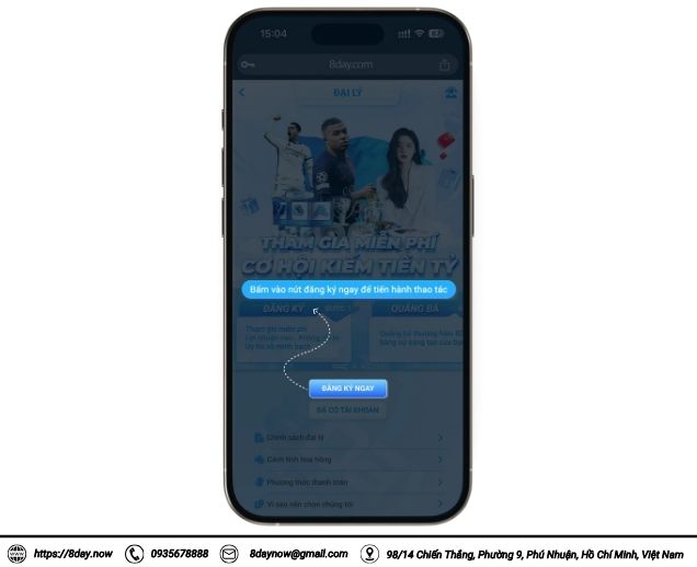 Chính sách đại lý tại 8DAY & Hướng dẫn đăng ký trở thành đại lý của 8DAY 10 Tiến hành đăng ký đại lý 8day