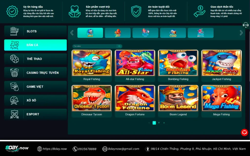 8Day - Trang chủ 73 Giao diện sảnh Bắn Cá 8 DAY